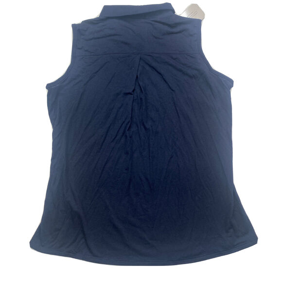 Women's Adidas Golf Climate Essential Sleeveless Polo Tank Navy Size Medium - Picture 6 of 9